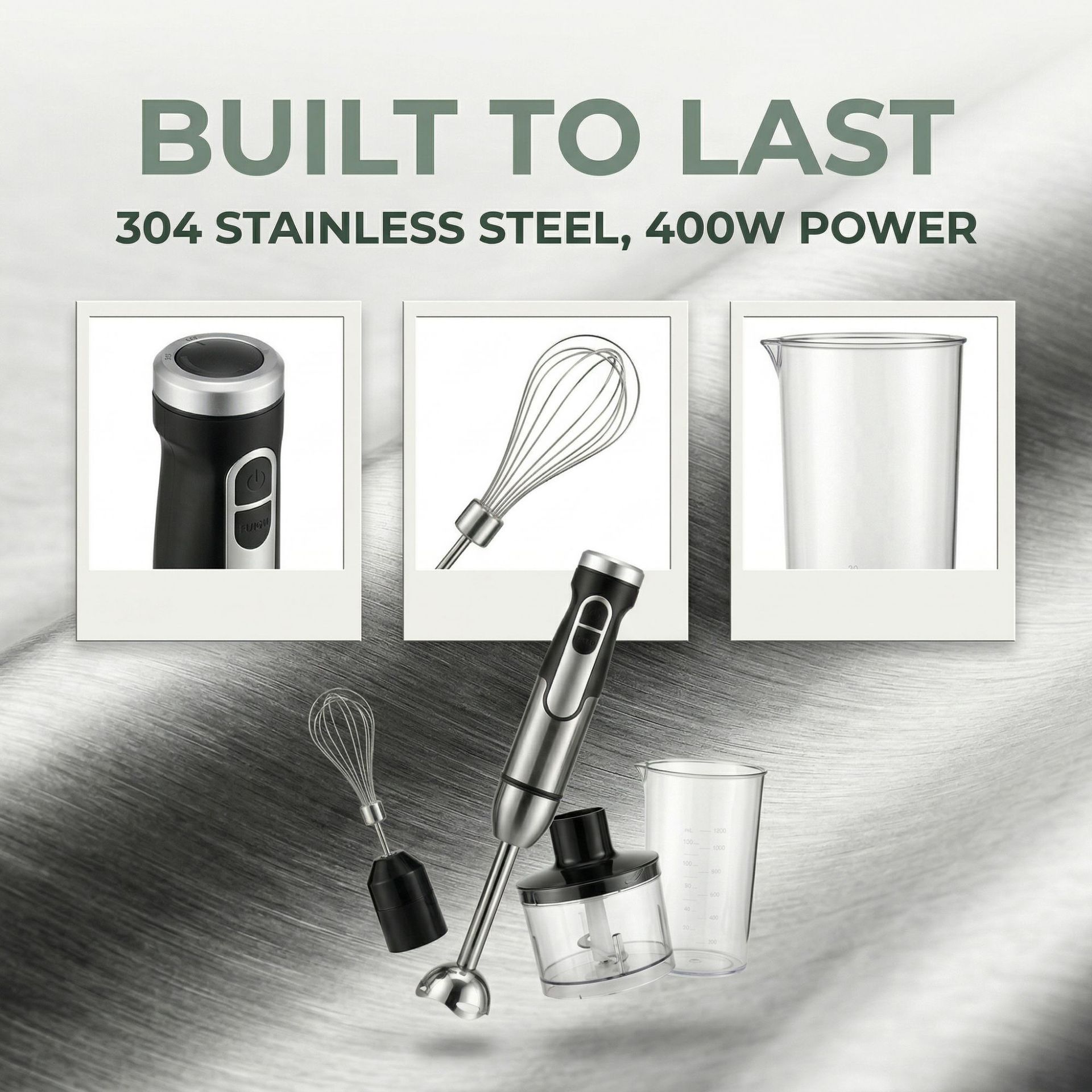 4-in-1 Multifunctional Hand Blender with 304 Stainless Steel Immersion Stick view 7