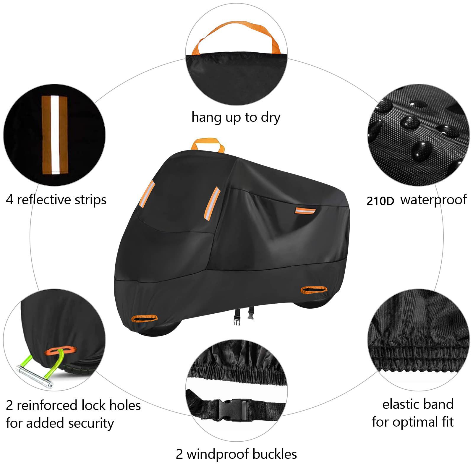 All-Weather Scooter & Motorcycle Cover with 210D Oxford Fabric view 6