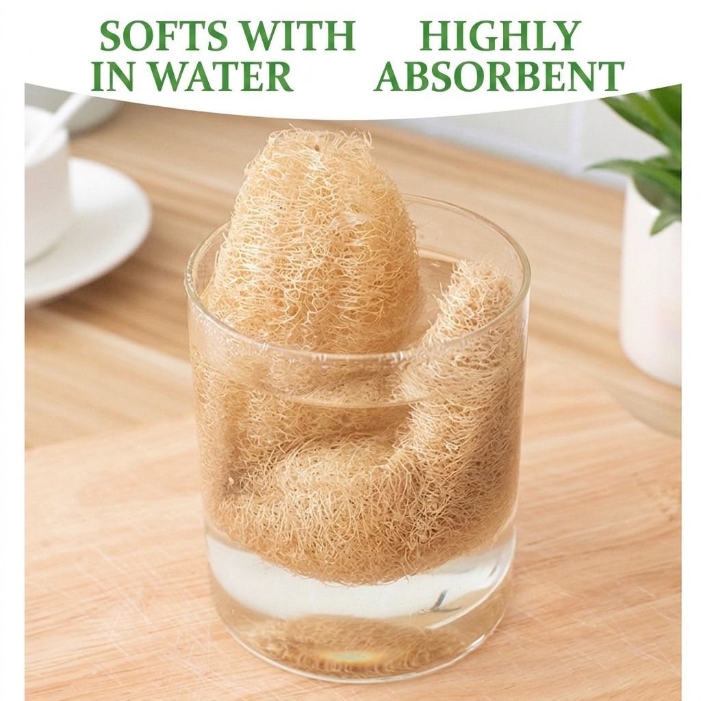 Natural Long Loofah Sponge for Kitchen Cleaning view 6