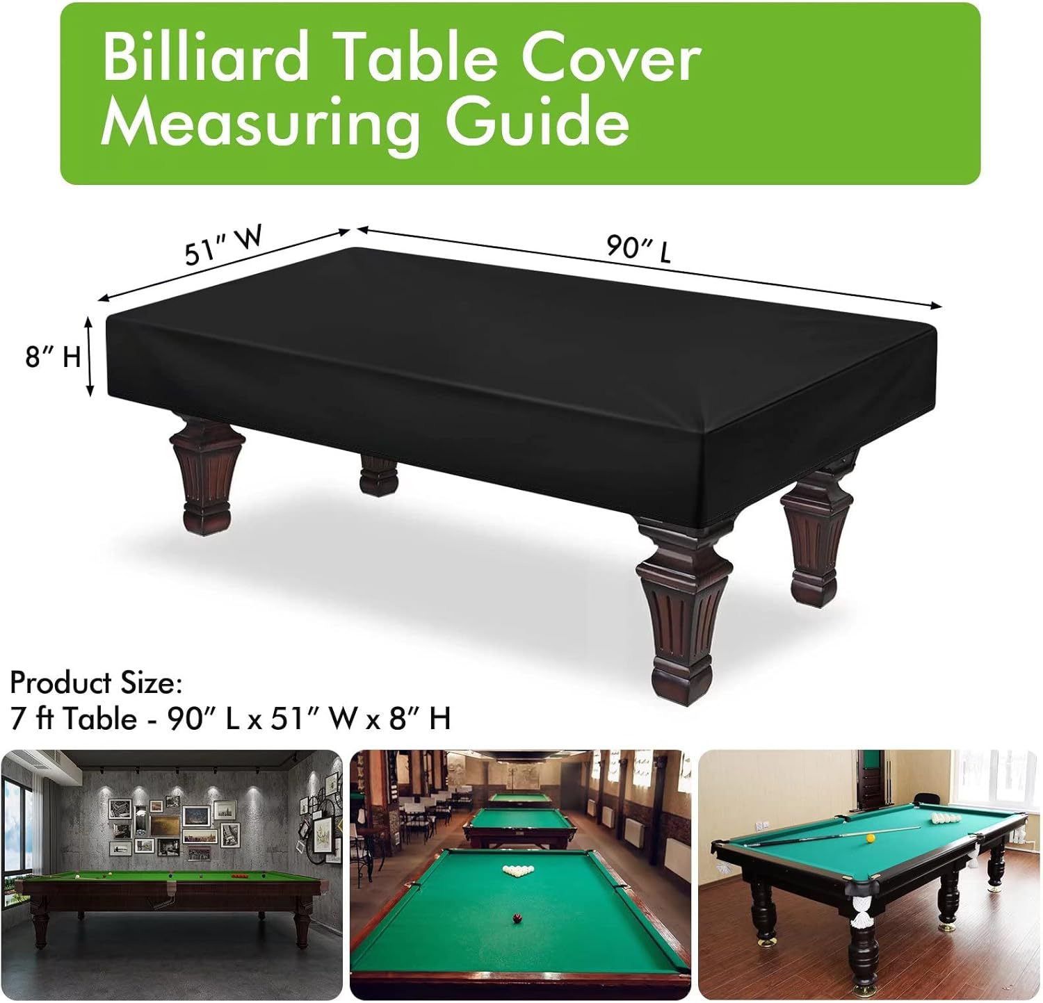 Heavy-Duty 7ft Pool Table Cover with UV-Resistant Coating view 2