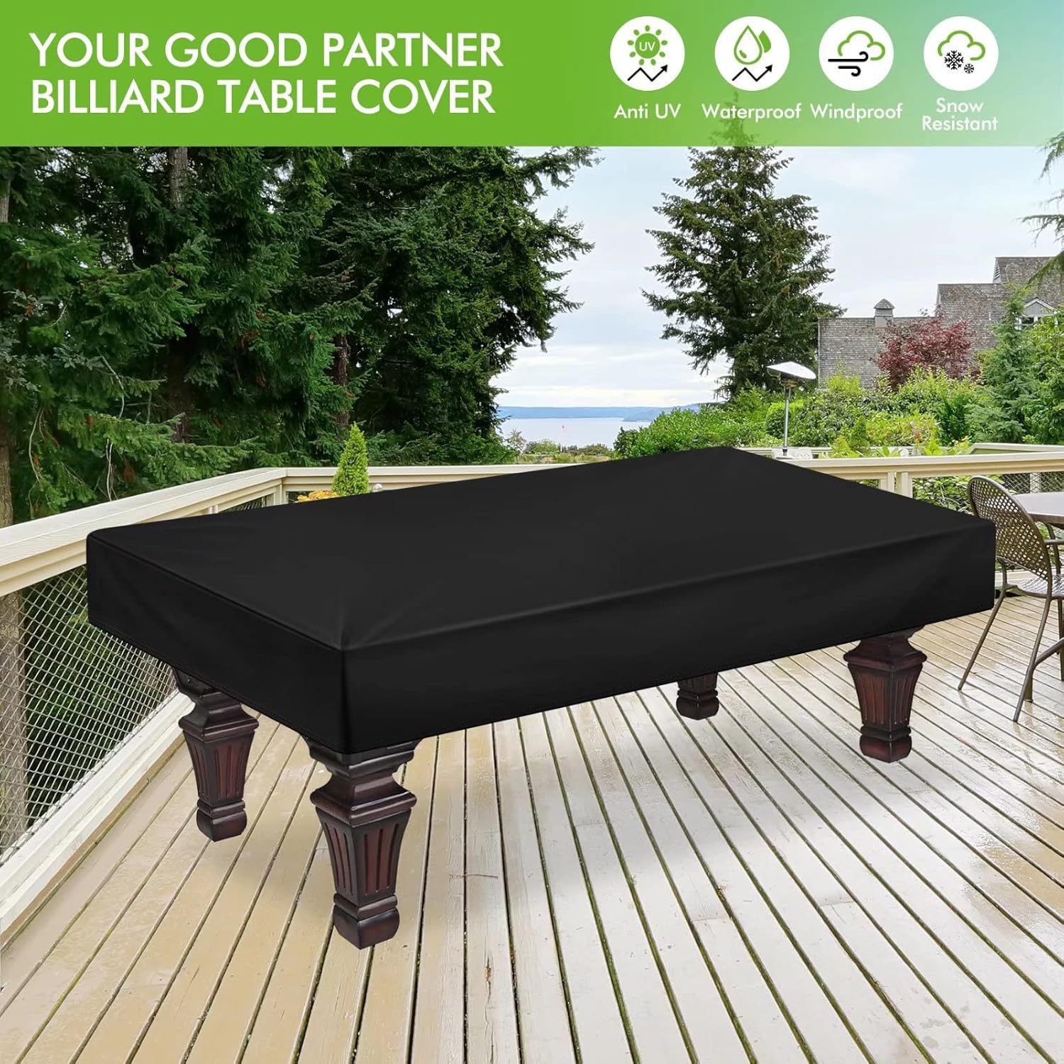 Heavy-Duty 7ft Pool Table Cover with UV-Resistant Coating view 5