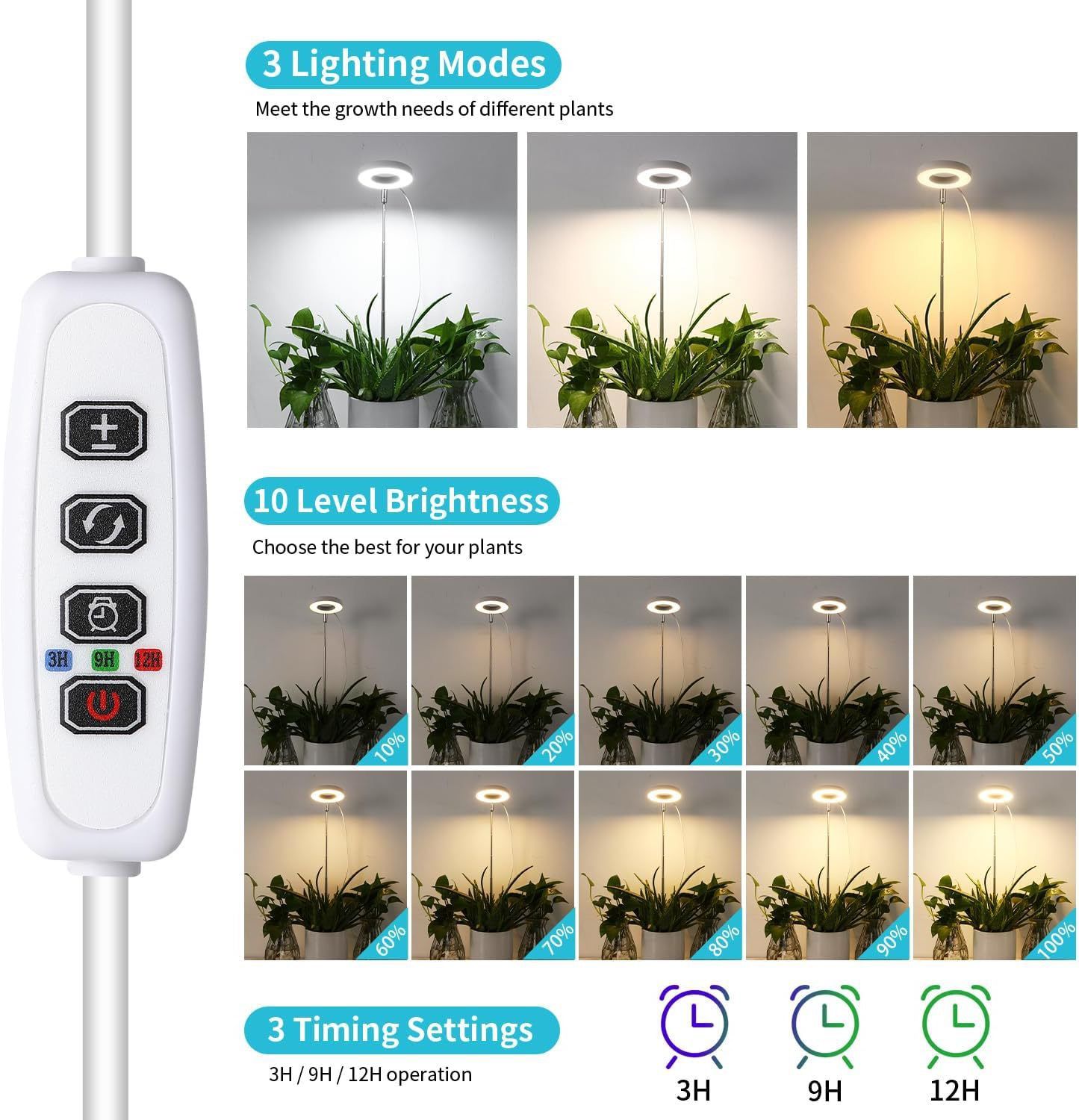 Full Spectrum LED Plant Grow Light with Telescopic Stand view 5