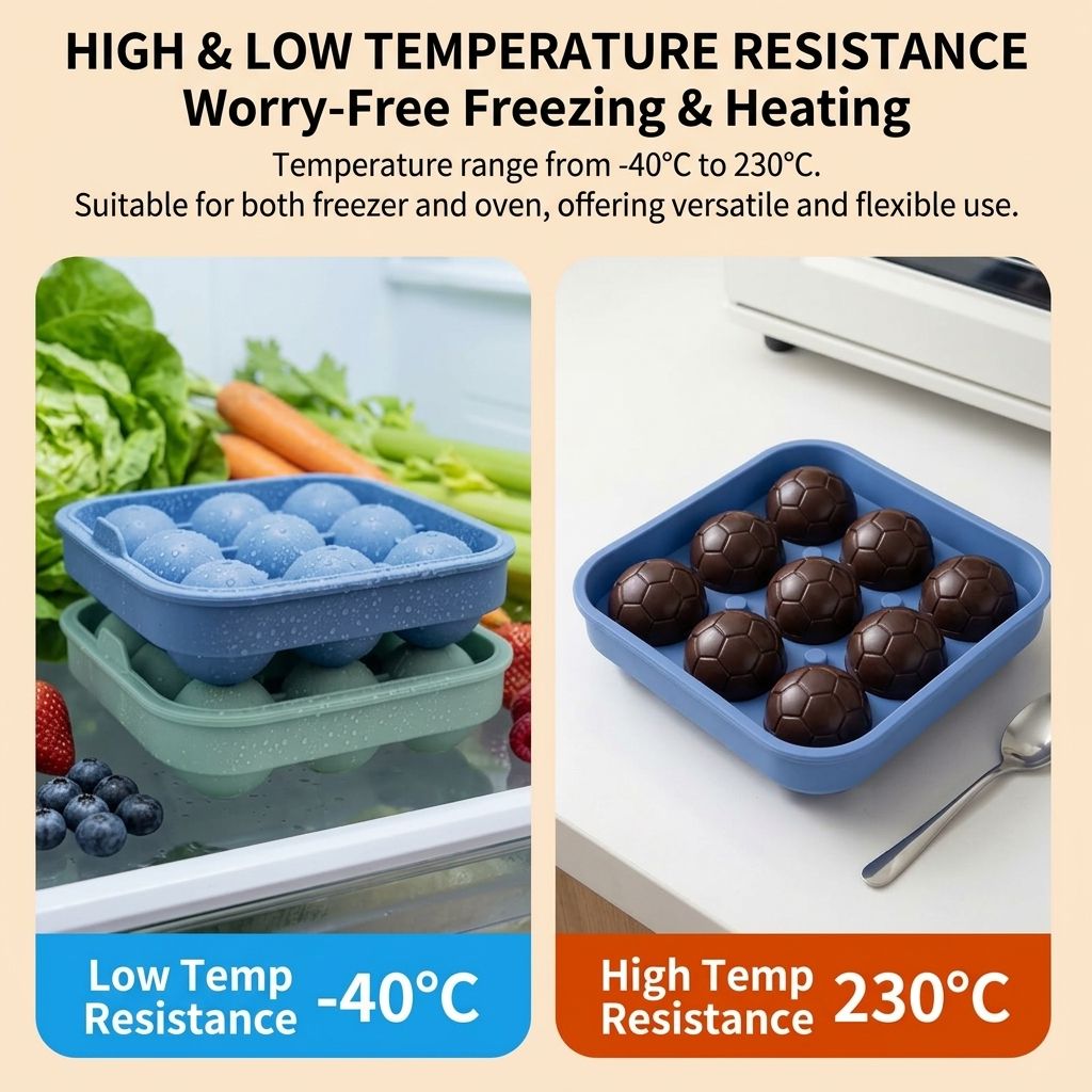 Create Soccer Ball Ice Cubes & Treats with This 9-Cavity Silicone Mold view 5