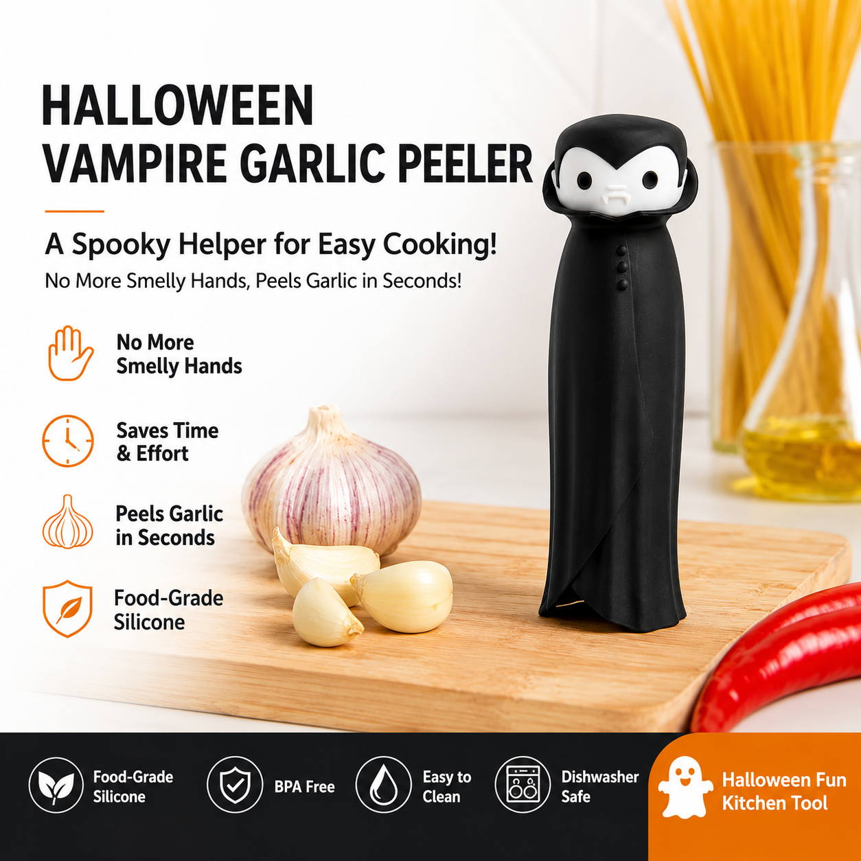 Unleash Some Bite-Sized Kitchen Fun with This Vampire Garlic Peeler – A Quirky view 4