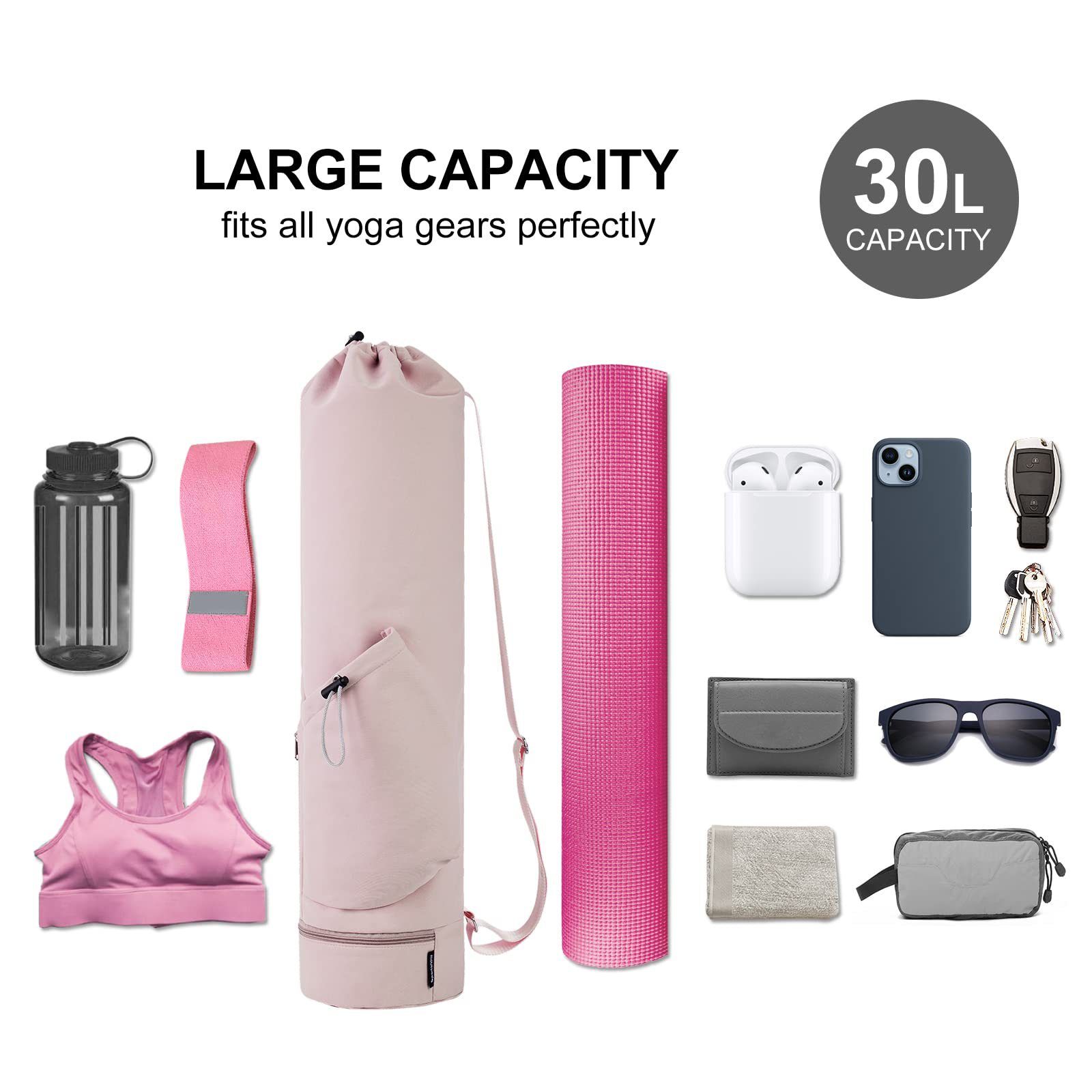 Versatile Yoga Mat Carrier Bag with Water Bottle Pocket and Wet Dry view 5