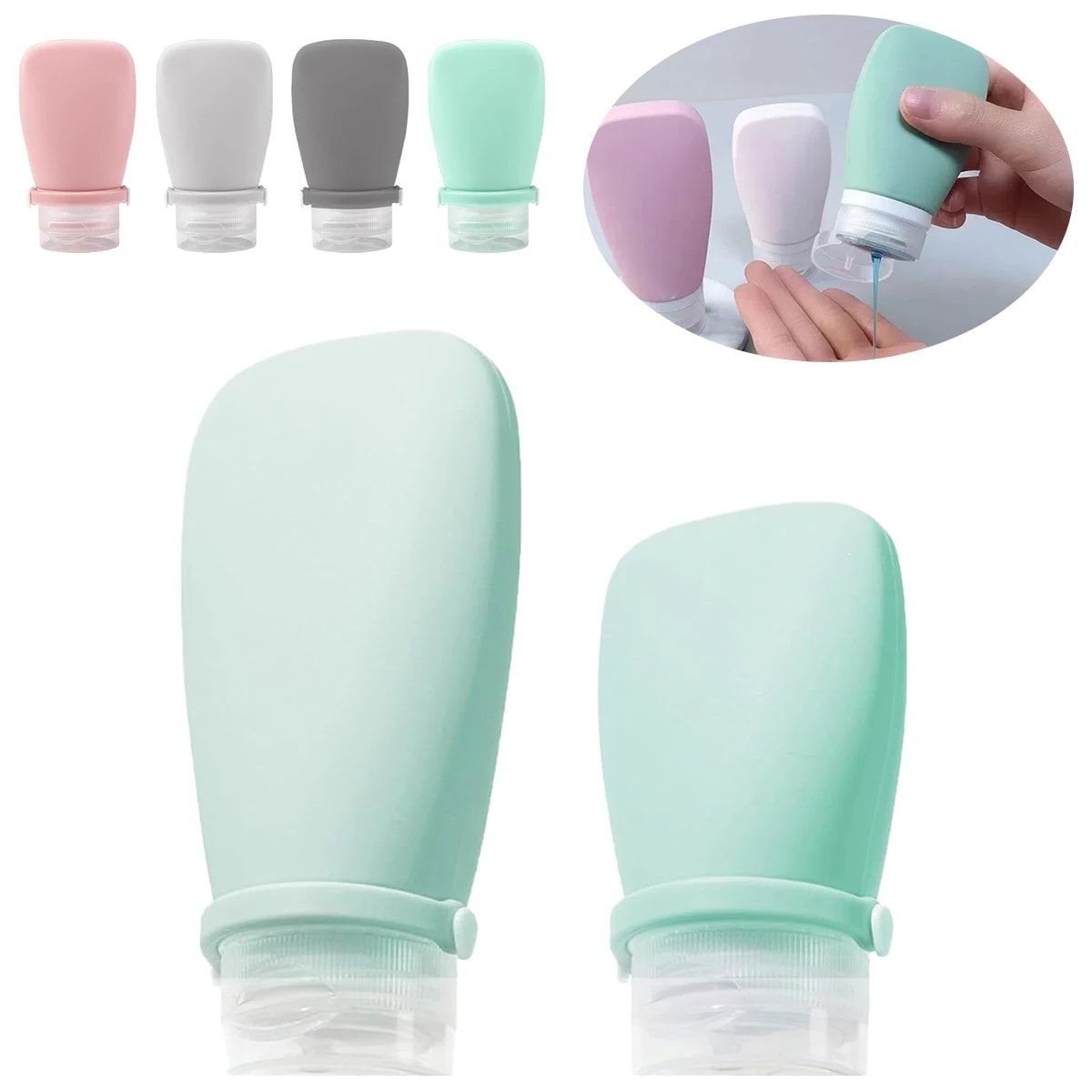 Travel-Friendly Silicone Dispensing Bottle Set for Toiletries view 3