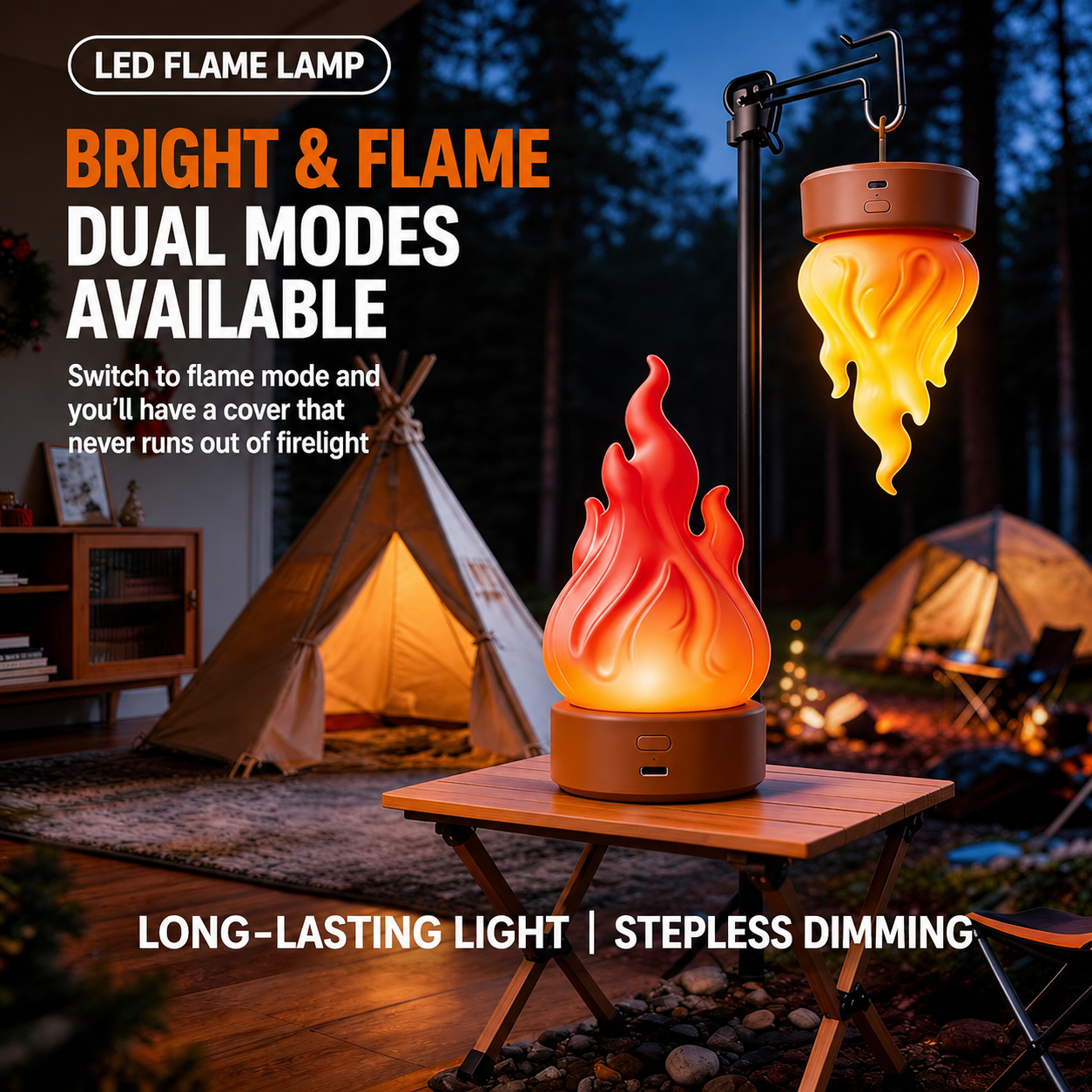 Bring the cozy, flickering charm of a realistic flame to any space with this view 3