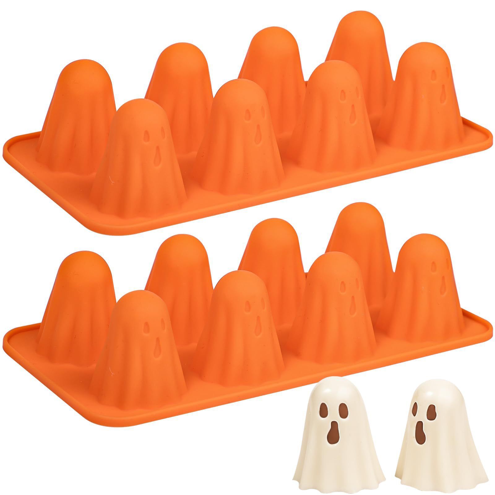 Spooky Halloween Ghost Silicone Mold – Create 8 Adorable Ghost-Shaped Chocolates view 3