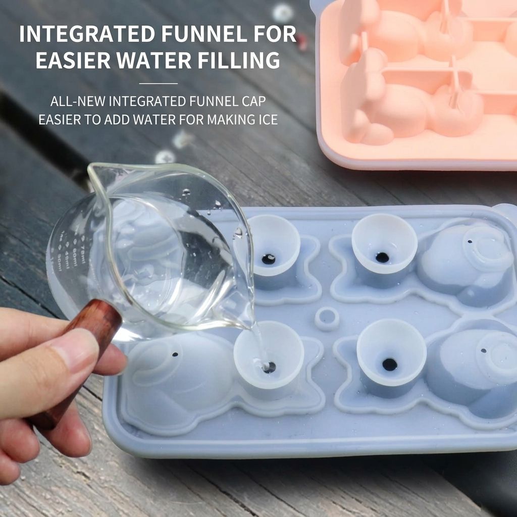 Adorable 4-Cavity Cat-Shaped Silicone Ice Mold for Whiskey view 5