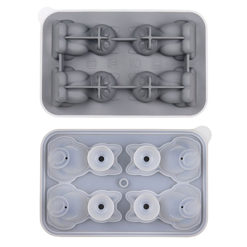 Adorable 4-Cavity Cat-Shaped Silicone Ice Mold for Whiskey view 8