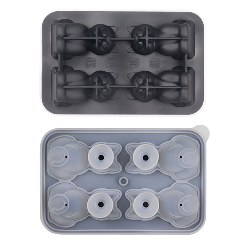 Adorable 4-Cavity Cat-Shaped Silicone Ice Mold for Whiskey view 9