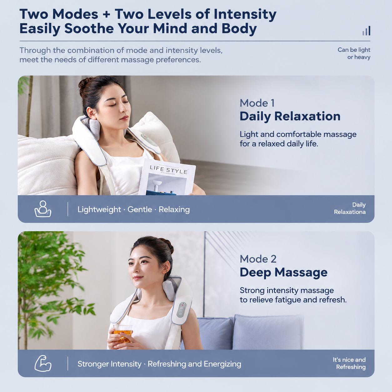 Wireless U-Shaped Neck and Shoulder Massager with Adjustable Strap for Home view 8