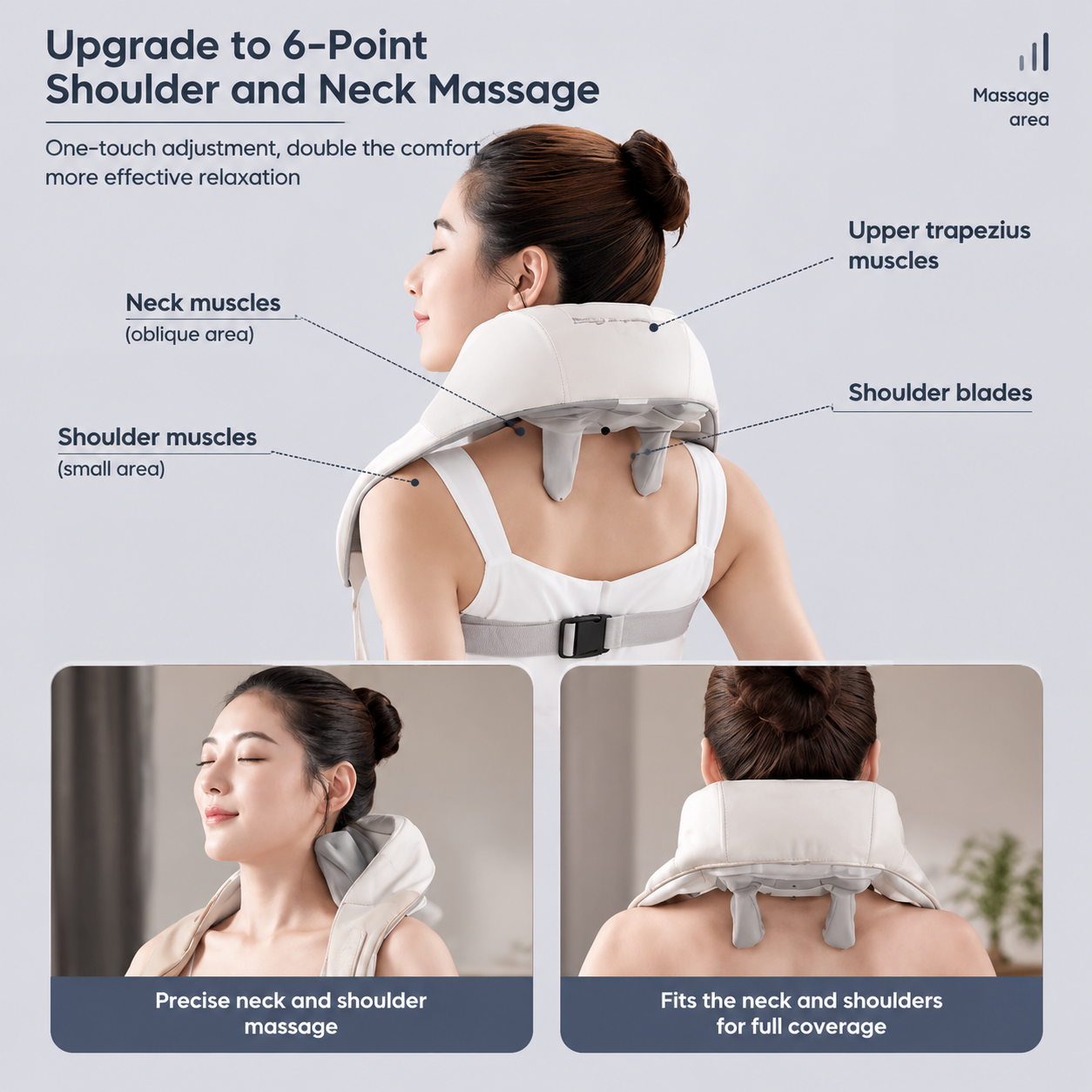 Wireless U-Shaped Neck and Shoulder Massager with Adjustable Strap for Home view 5