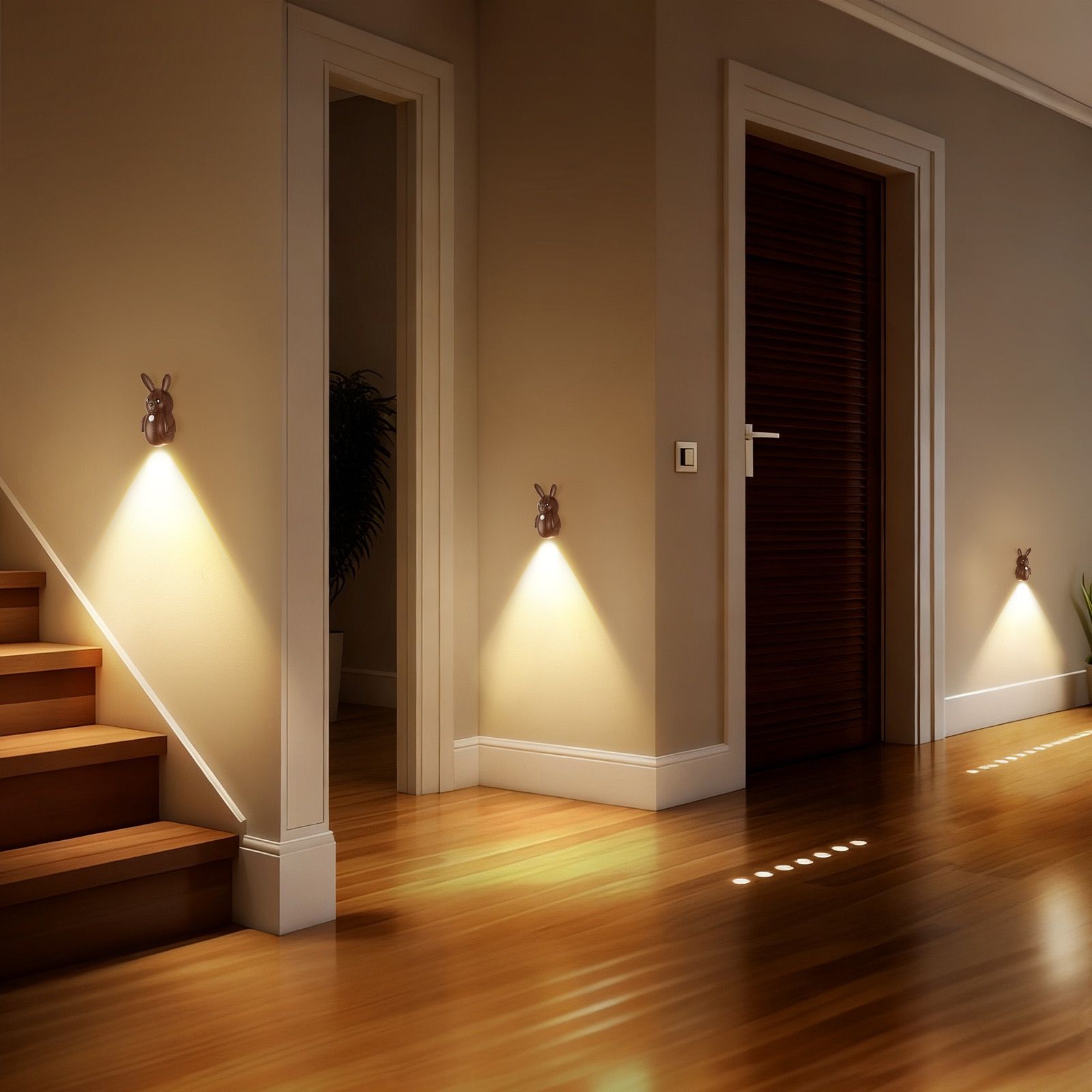 Adorable Cartoon Rabbit LED Motion Sensor Wall Light view 9