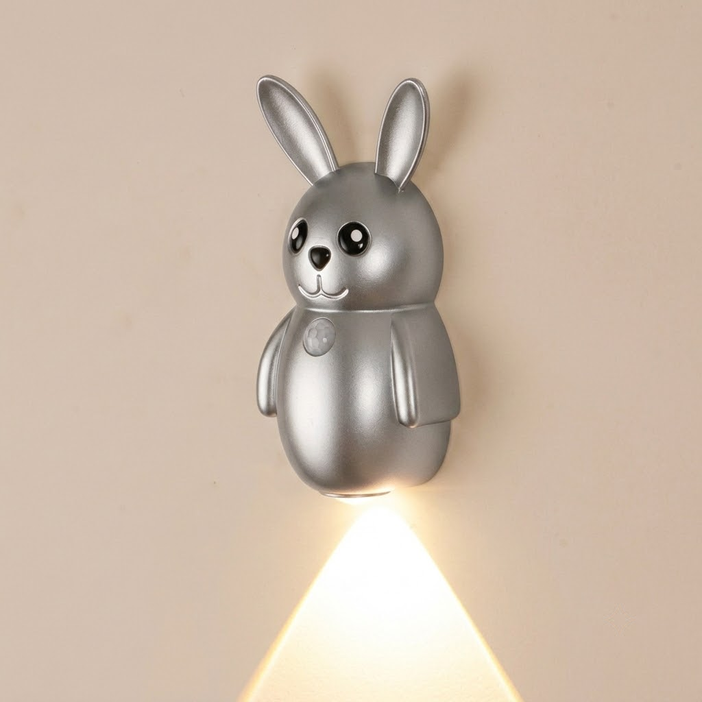 Adorable Cartoon Rabbit LED Motion Sensor Wall Light view 12