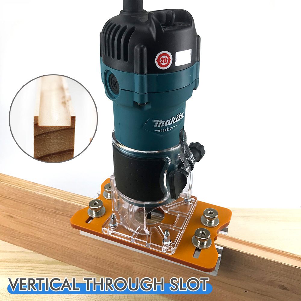 Multi-Function Router Slotting Jig with Adjustable Base for Woodworking Trimming view 5