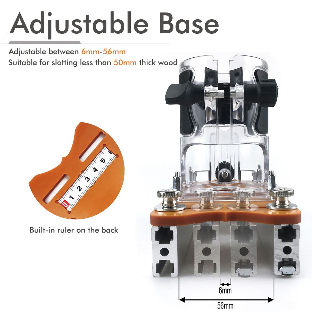 Multi-Function Router Slotting Jig with Adjustable Base for Woodworking Trimming view 4