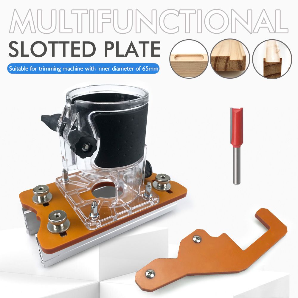Multi-Function Router Slotting Jig with Adjustable Base for Woodworking Trimming view 2