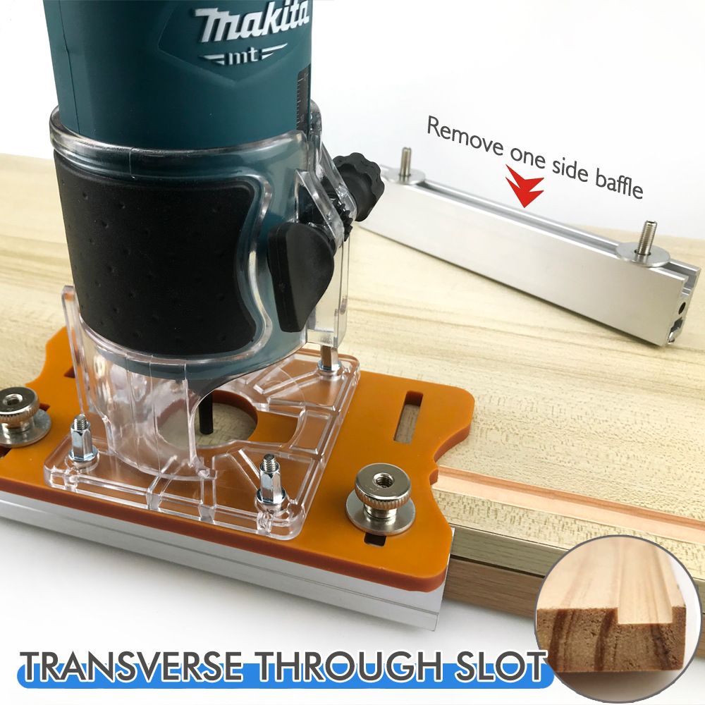 Multi-Function Router Slotting Jig with Adjustable Base for Woodworking Trimming view 7
