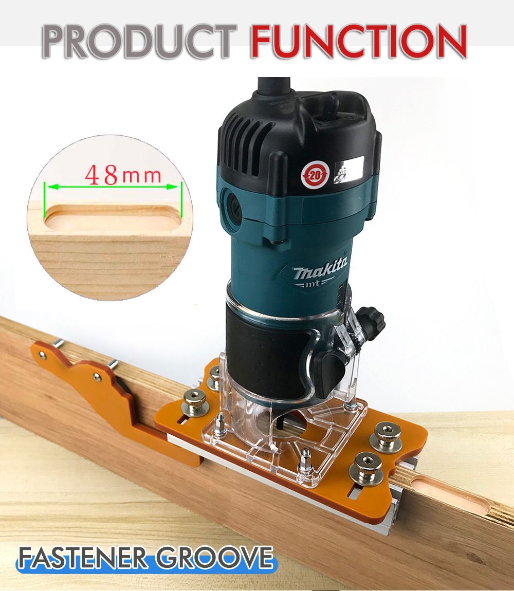 Multi-Function Router Slotting Jig with Adjustable Base for Woodworking Trimming view 5