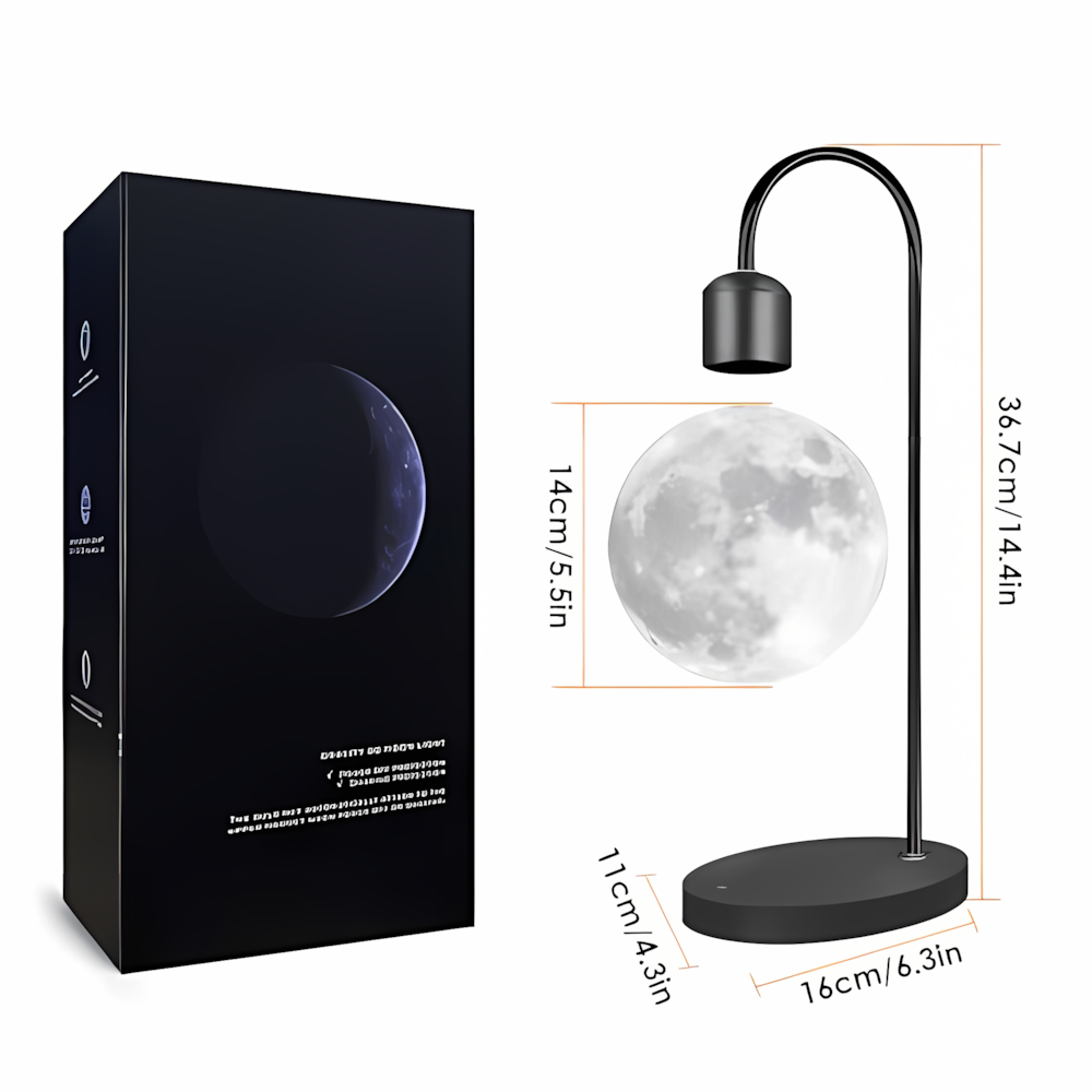 Maglev Floating Moon Lamp with 15W Wireless Charger view 2
