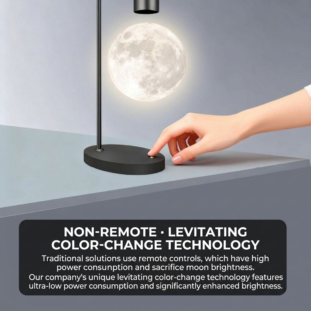 Maglev Floating Moon Lamp with 15W Wireless Charger view 7