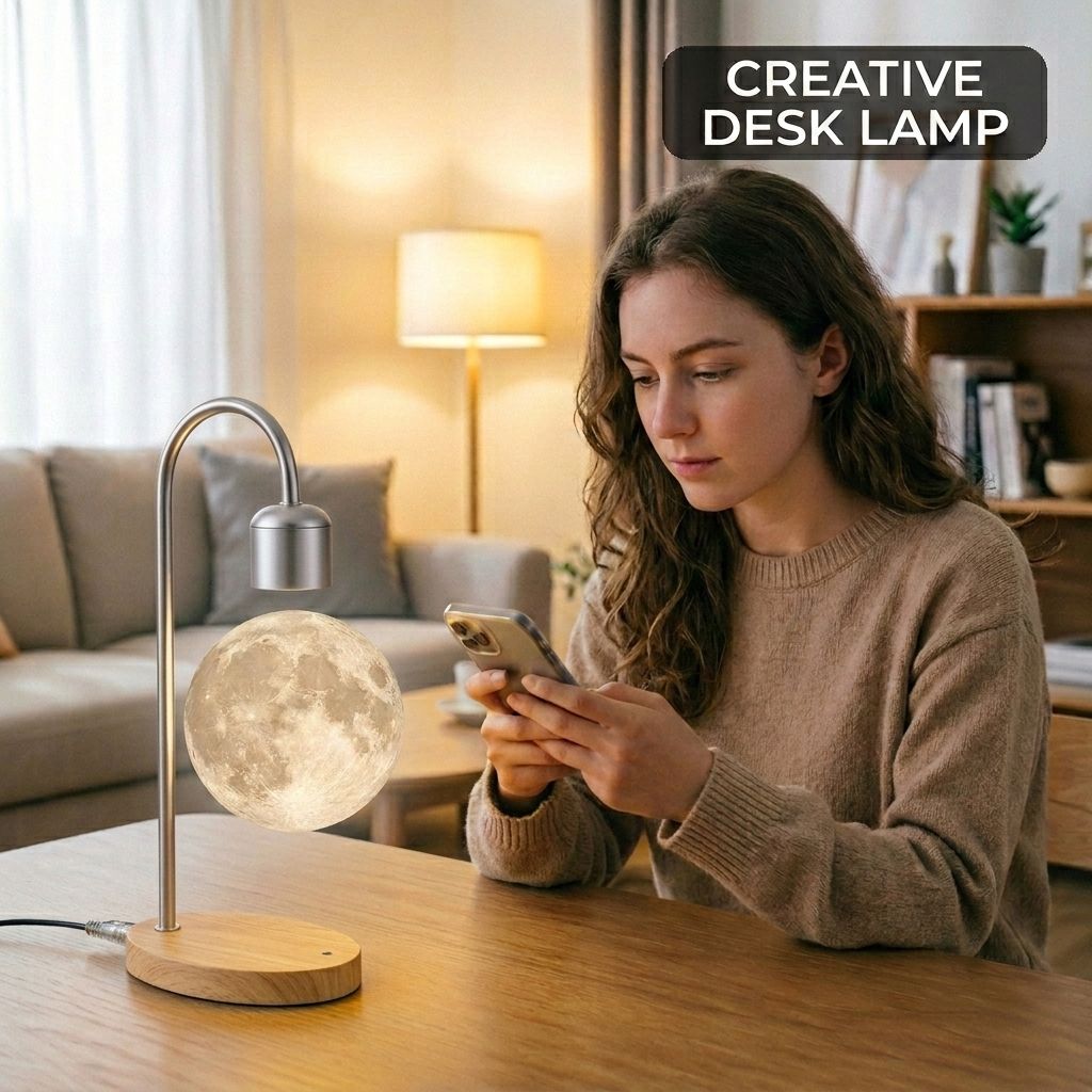 Maglev Floating Moon Lamp with 15W Wireless Charger view 10