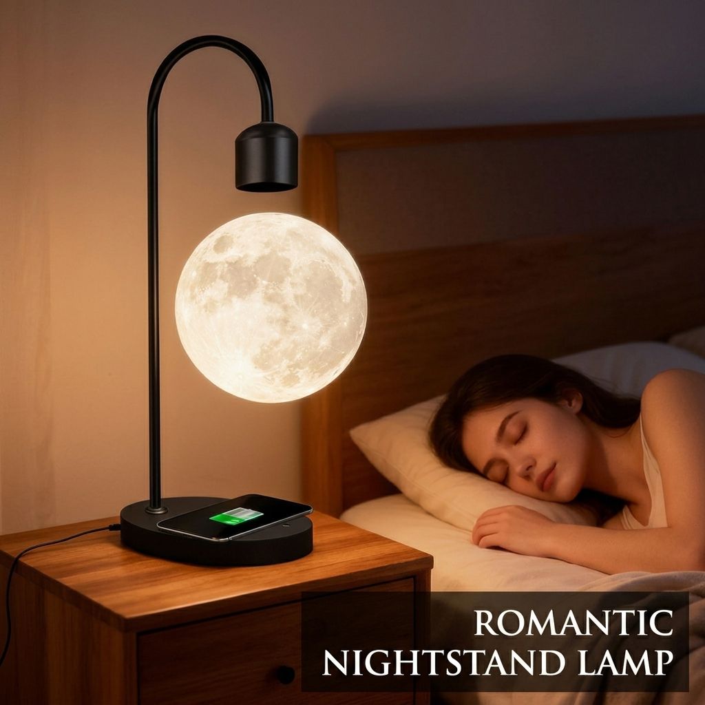 Maglev Floating Moon Lamp with 15W Wireless Charger view 8