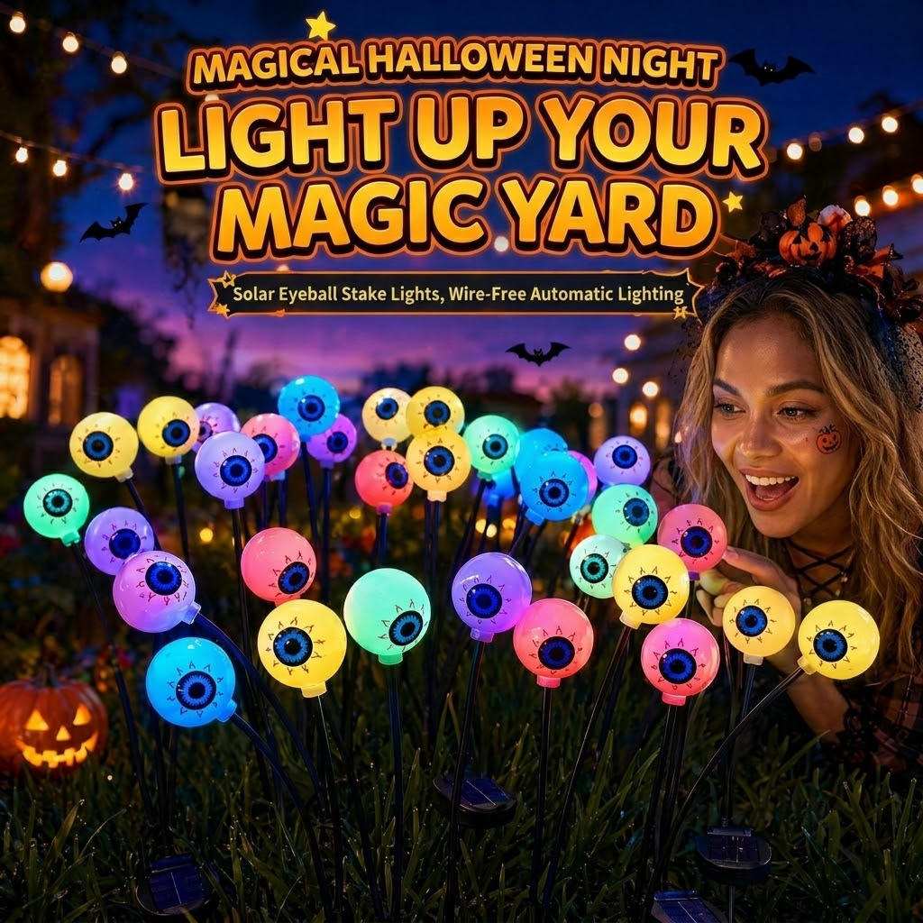 Solar Halloween Dancing Eyeball Stake Lights view 3