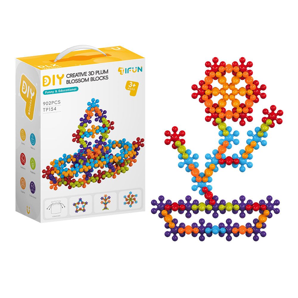 3D Plum Blossom Building Blocks for Kids – DIY Creative Puzzle Toy for Ages 3+ — image 1