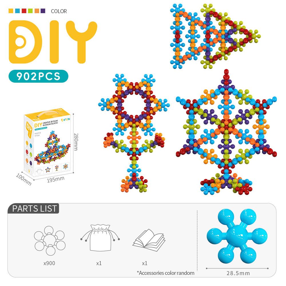 3D Plum Blossom Building Blocks for Kids – DIY Creative Puzzle Toy for Ages 3+ view 8