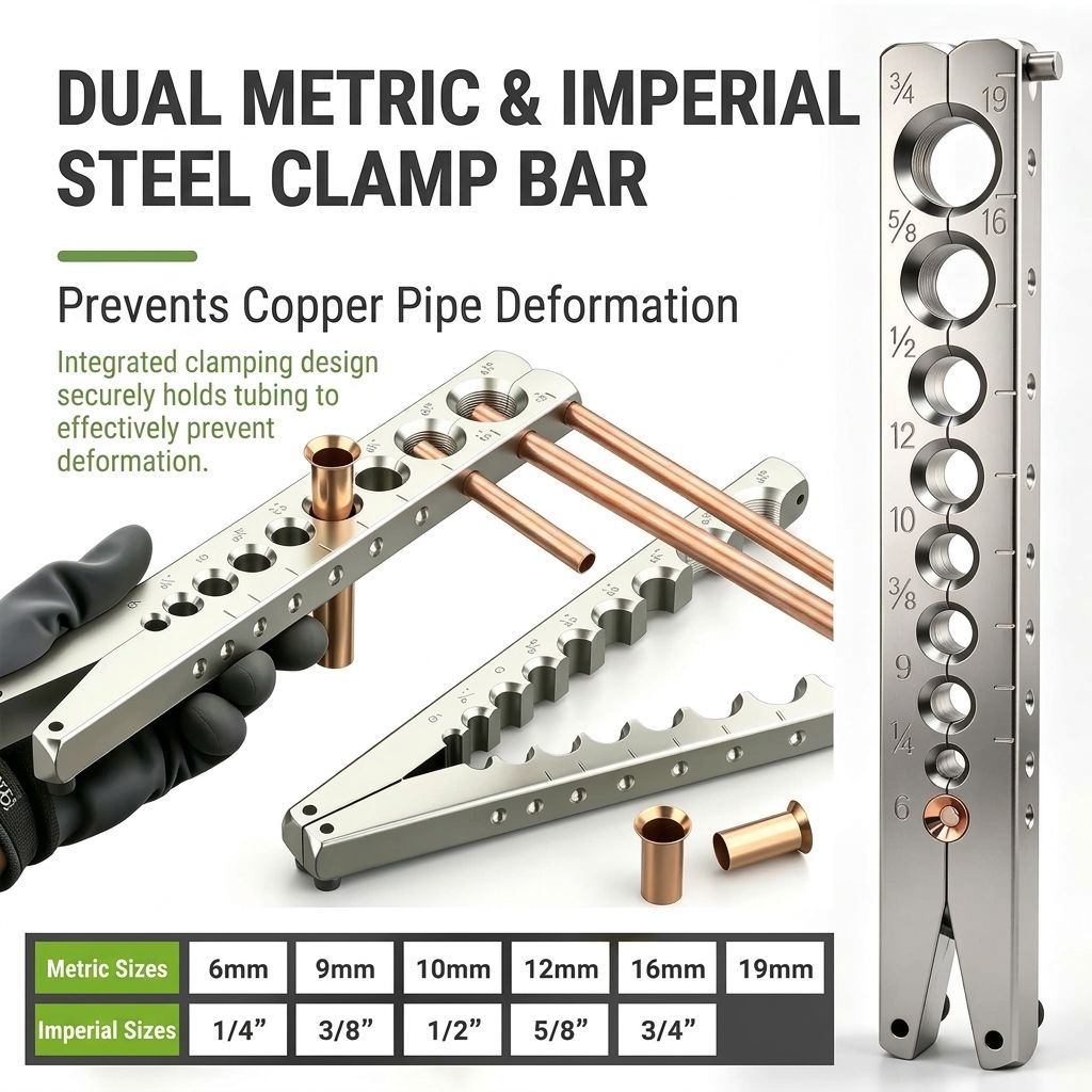 45° Eccentric Manual Copper Tube Expander Tool with Metric and Imperial Steel view 5