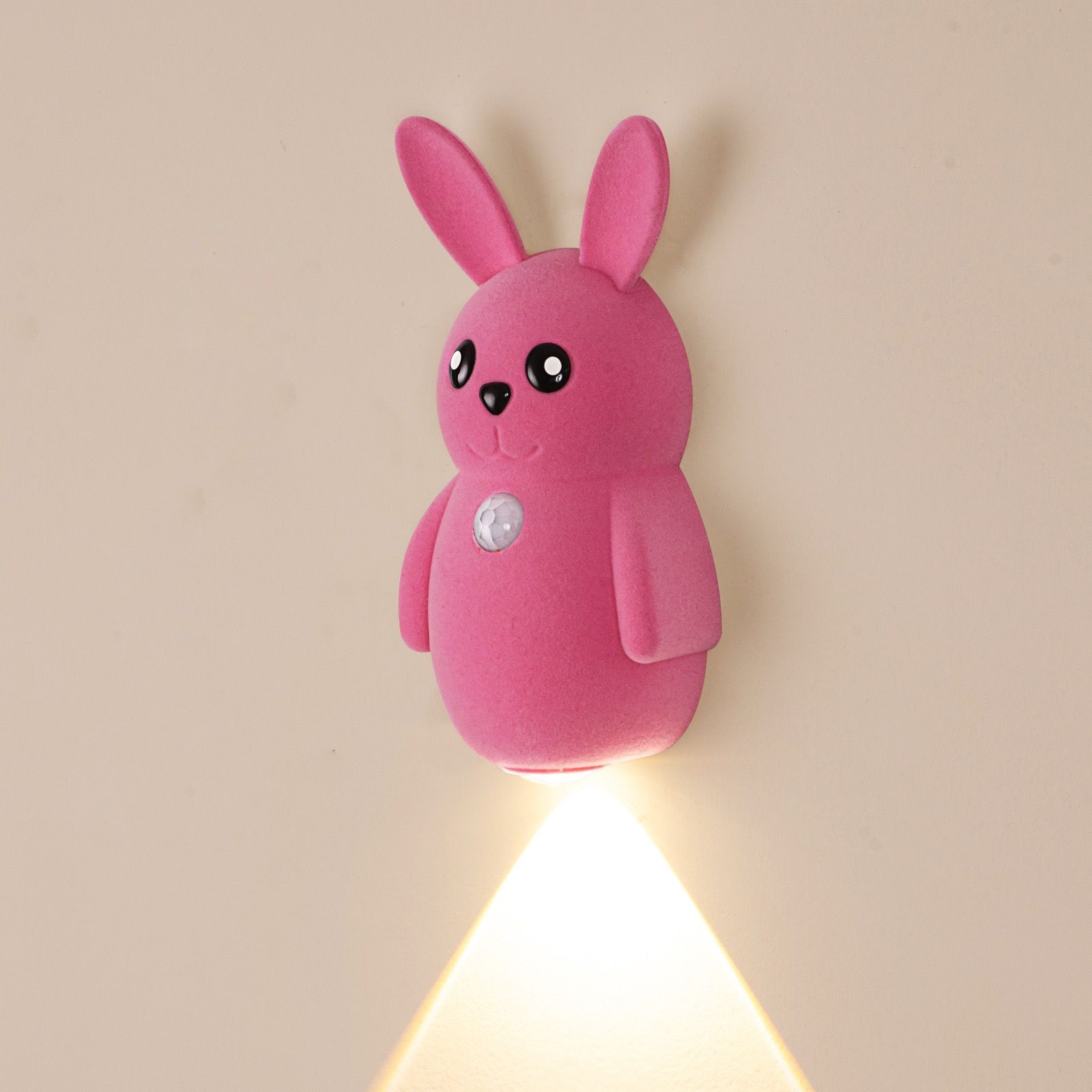 Adorable bunny-shaped motion sensor wall light with magnetic mounting