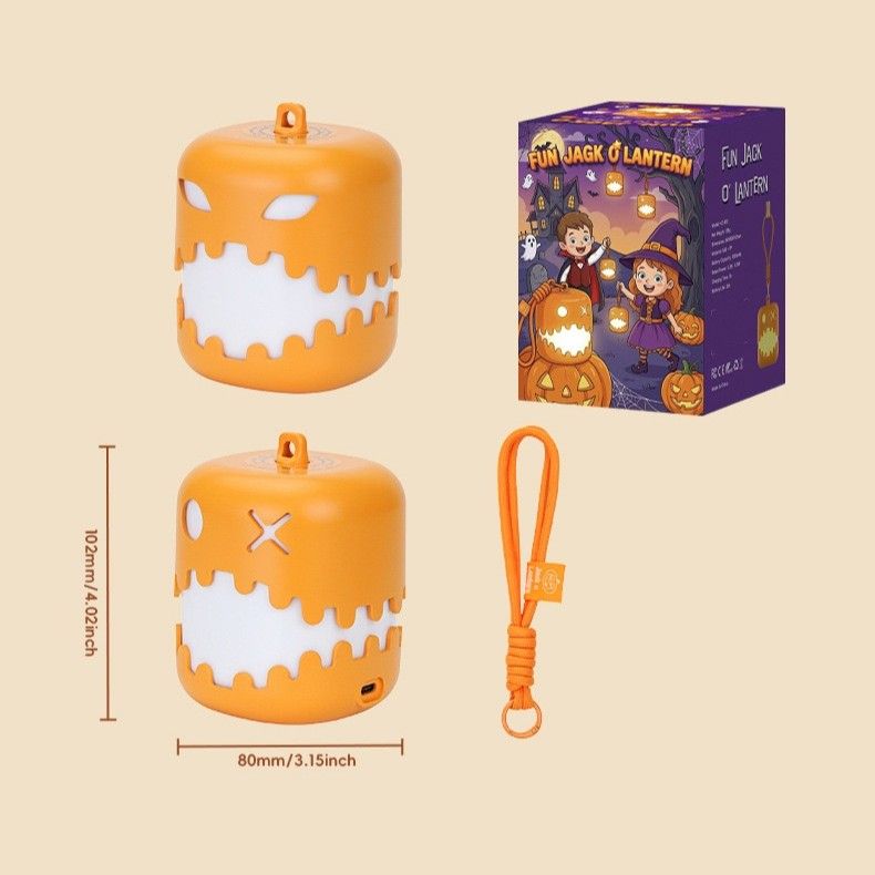 Dual-Expression Halloween Pumpkin Night Light with 7 Modes view 2