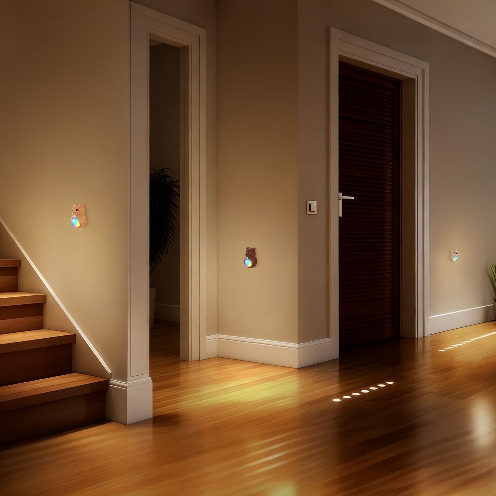 Adorable Cartoon Bear Magnetic Motion Sensor Night Light – Rechargeable LED view 9