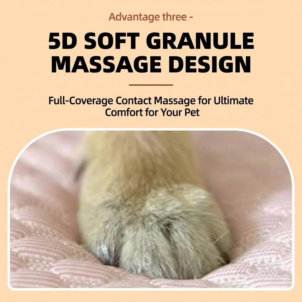 Cooling Ice Silk Pet Sofa Bed with 5D Massage Particles and Removable Washable view 7
