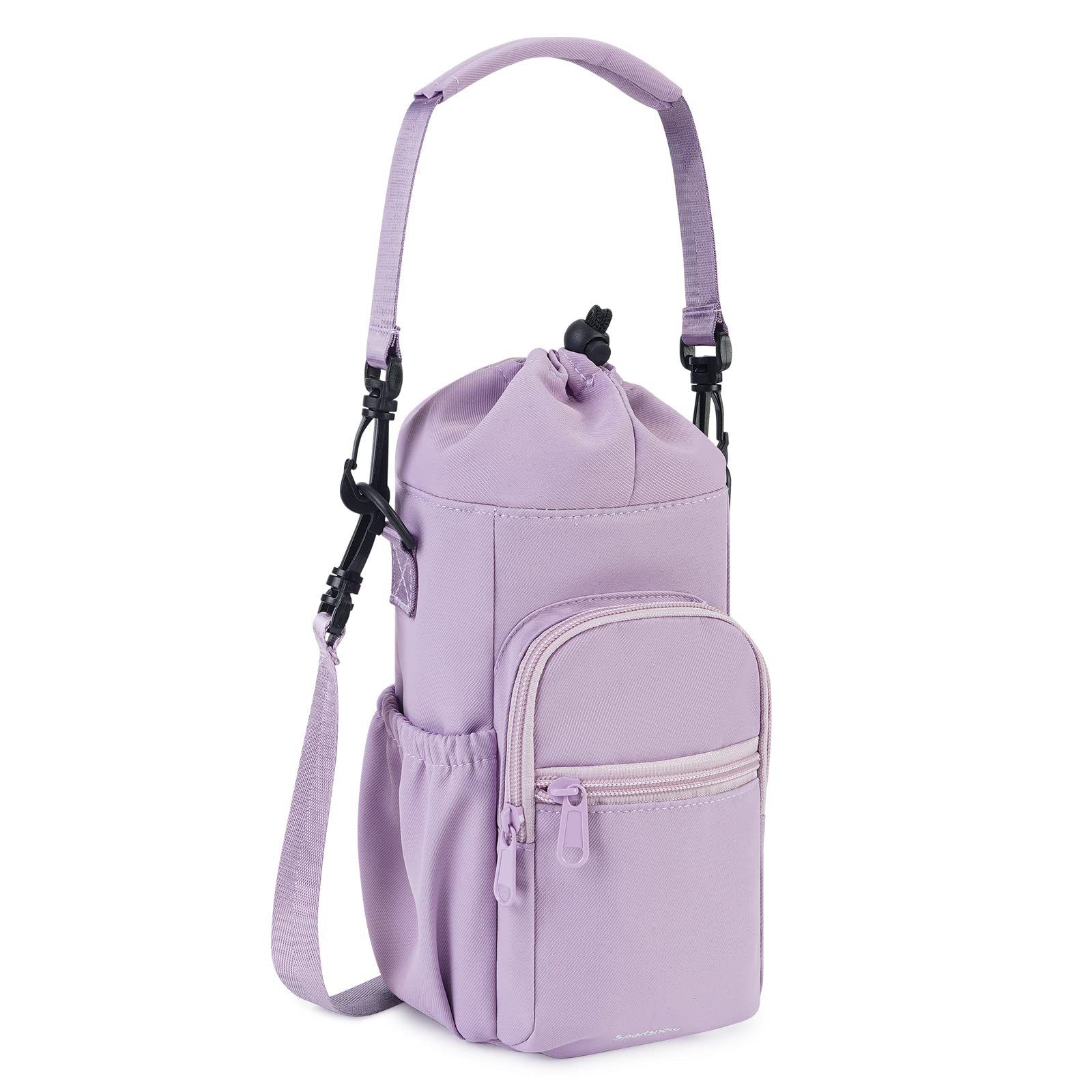 Insulated Crossbody Water Bottle Carrier with Storage Pockets view 12