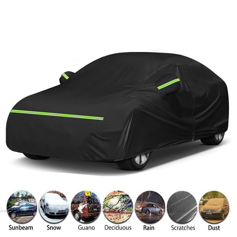 Waterproof Double-Layer Polyester Car Cover with Reflective Strips view 3