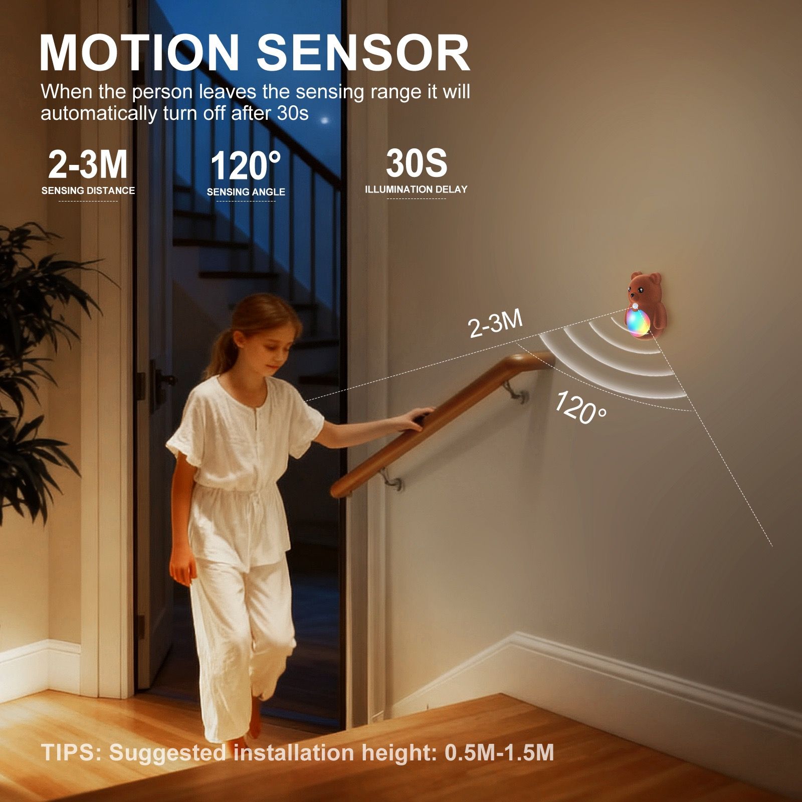 Cartoon Bear Motion Sensor Night Light view 4