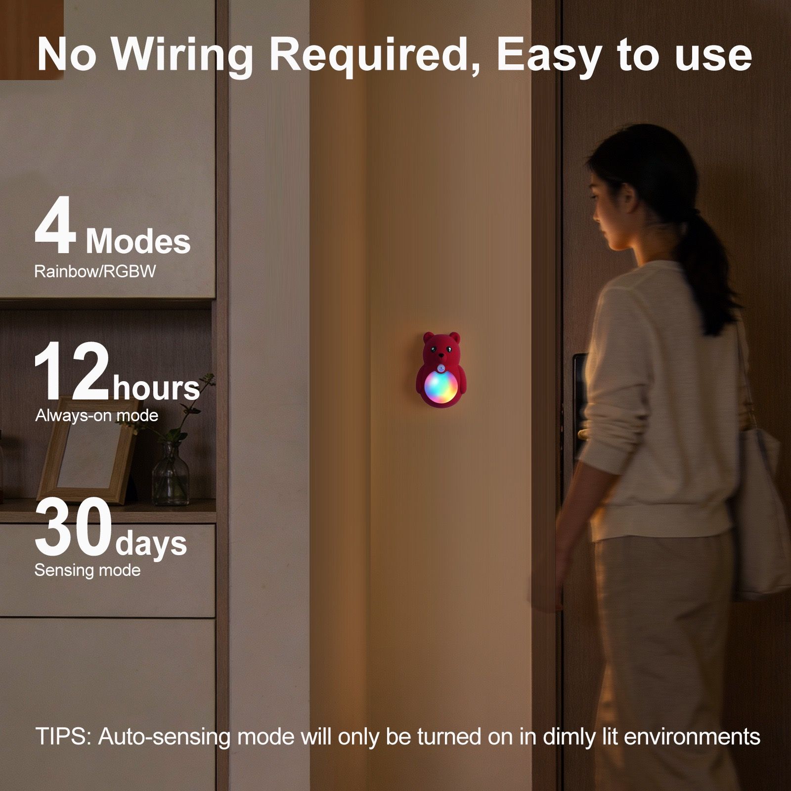 Cartoon Bear Motion Sensor Night Light view 3