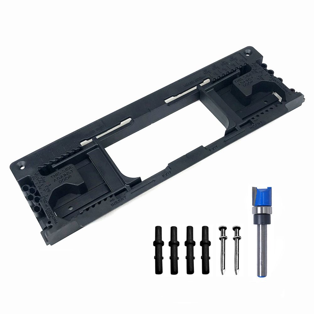 Adjustable Door Hinge Routing Template Jig Kit with Alloy Trimming Bit and — image 1
