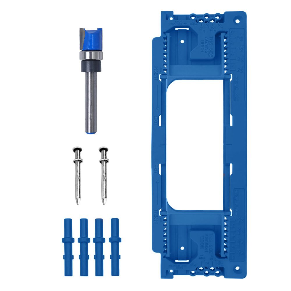 Adjustable Door Hinge Routing Template Jig Kit with Alloy Trimming Bit and view 15