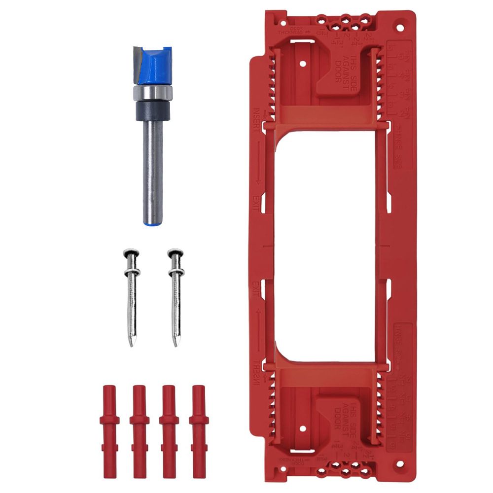 Adjustable Door Hinge Routing Template Jig Kit with Alloy Trimming Bit and view 13