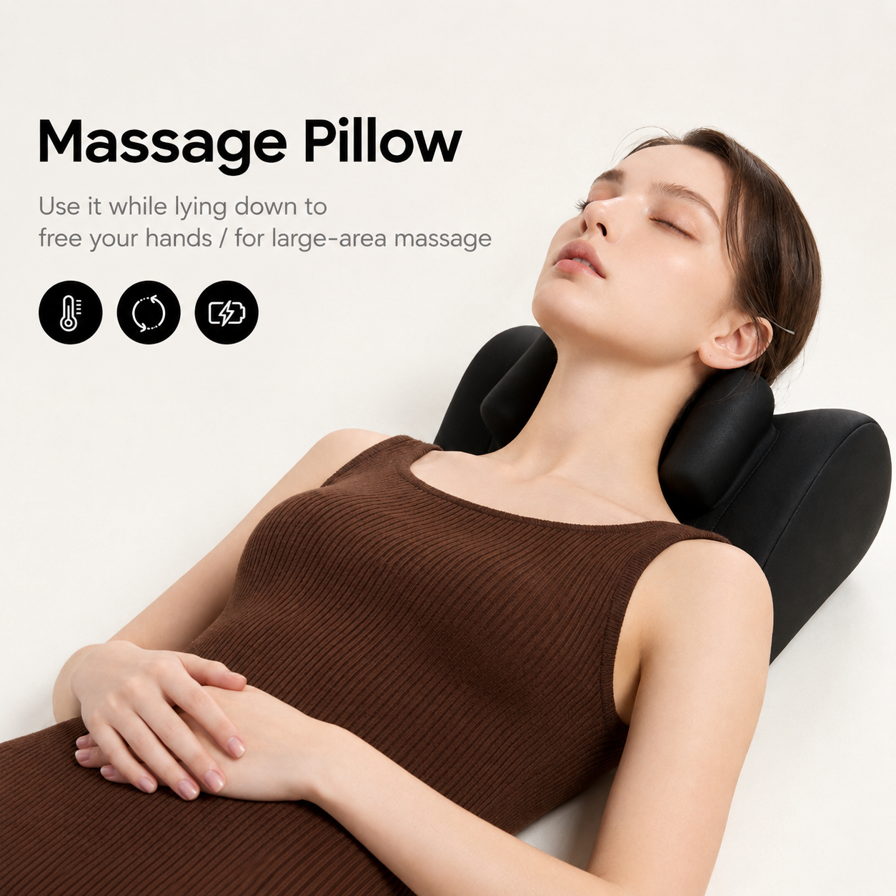 Wireless Neck Shoulder Massage Pillow with Heat — image 1