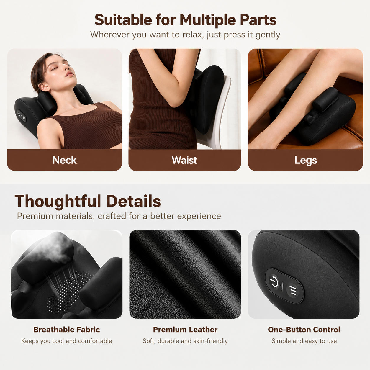 Wireless Neck Shoulder Massage Pillow with Heat view 9