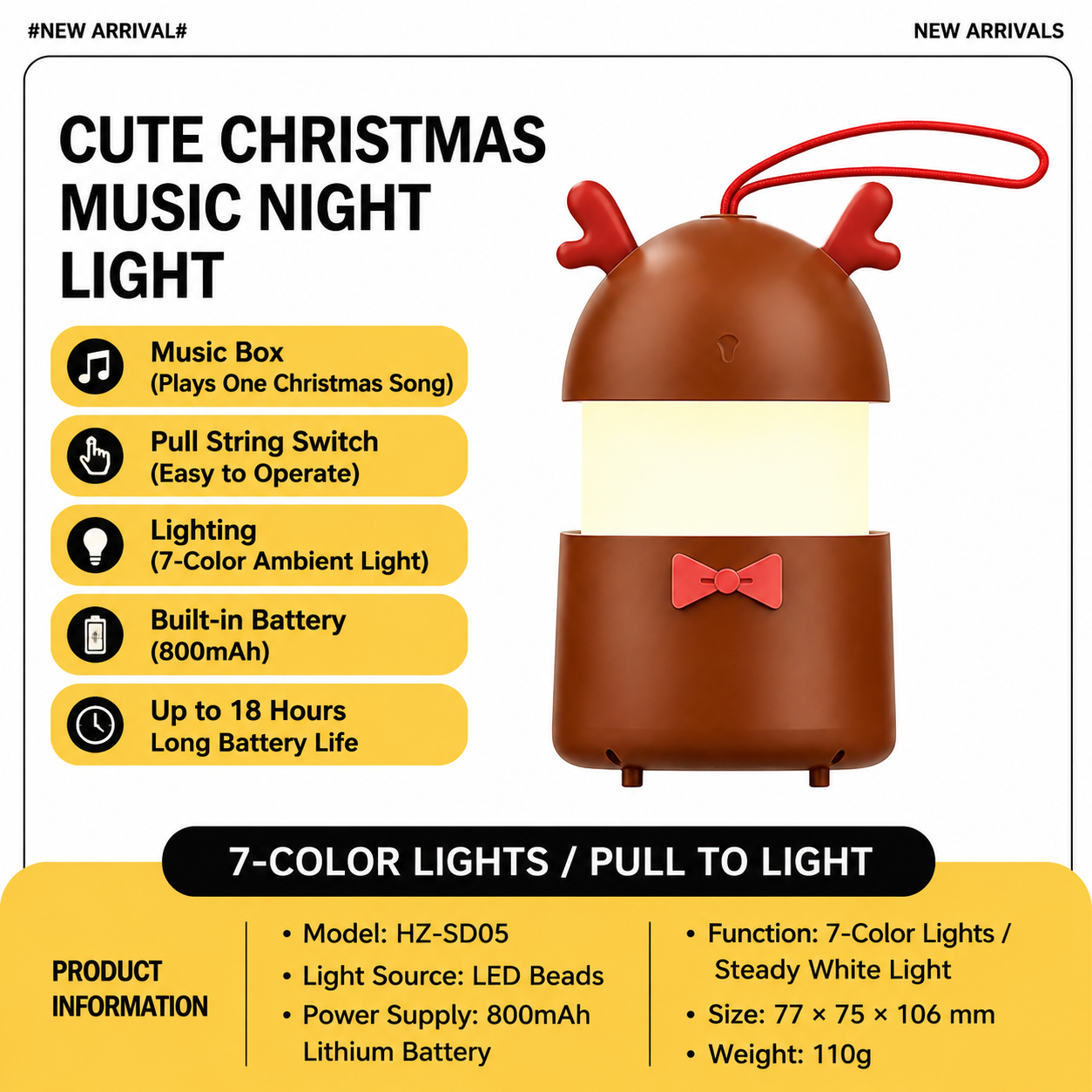 Christmas Music LED Night Light Lantern view 11