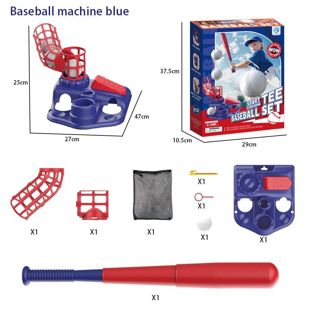 2-in-1 Kids Baseball Training Toy Set with Automatic Pitching and T-Ball Stand view 5
