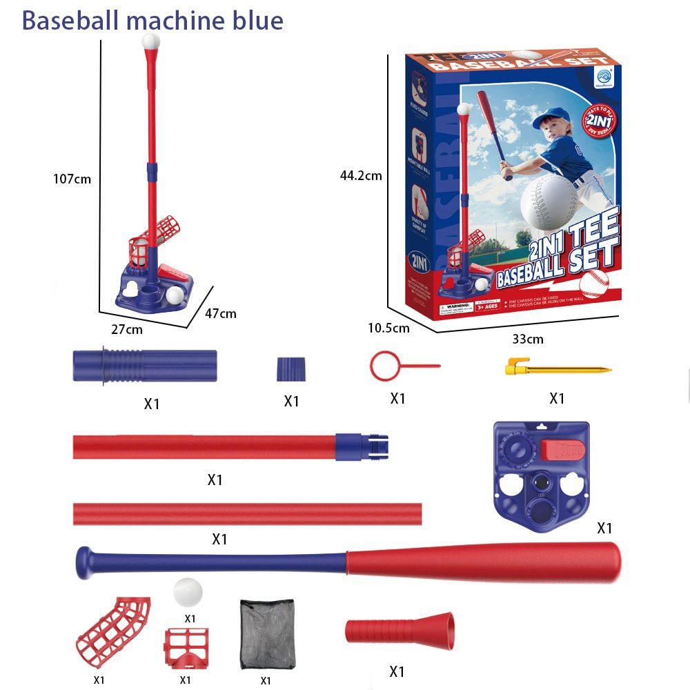 2-in-1 Kids Baseball Training Toy Set with Automatic Pitching and T-Ball Stand view 5