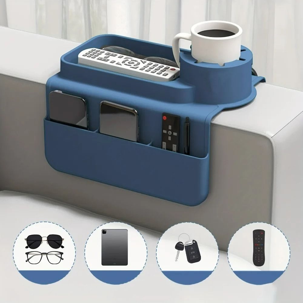 Tidy up your sofa side with this innovative silicone armrest caddy view 3