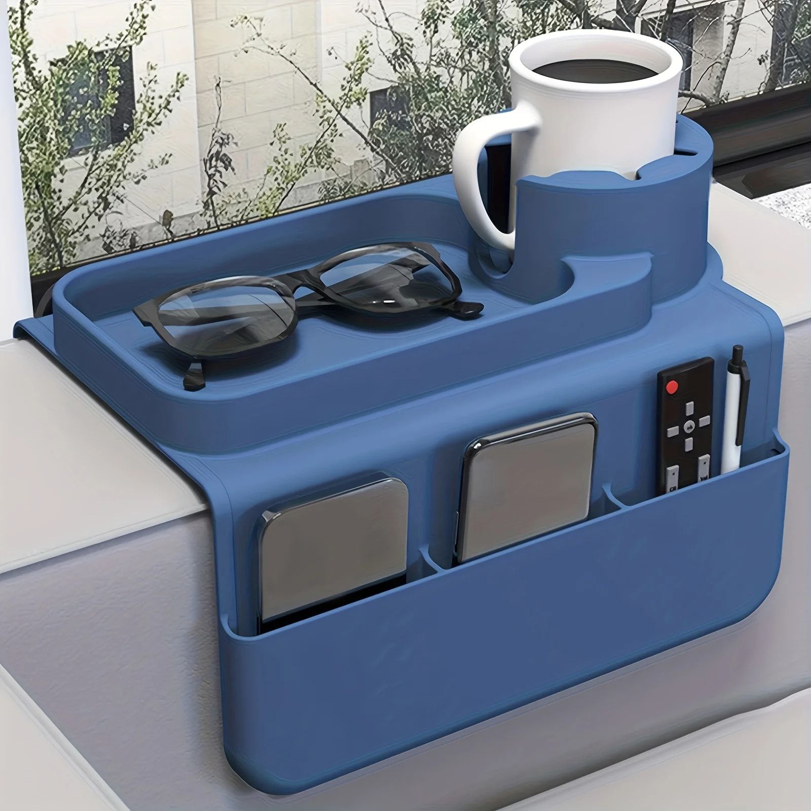 Tidy up your sofa side with this innovative silicone armrest caddy view 4
